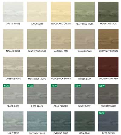 James Hardie Siding Color Samples